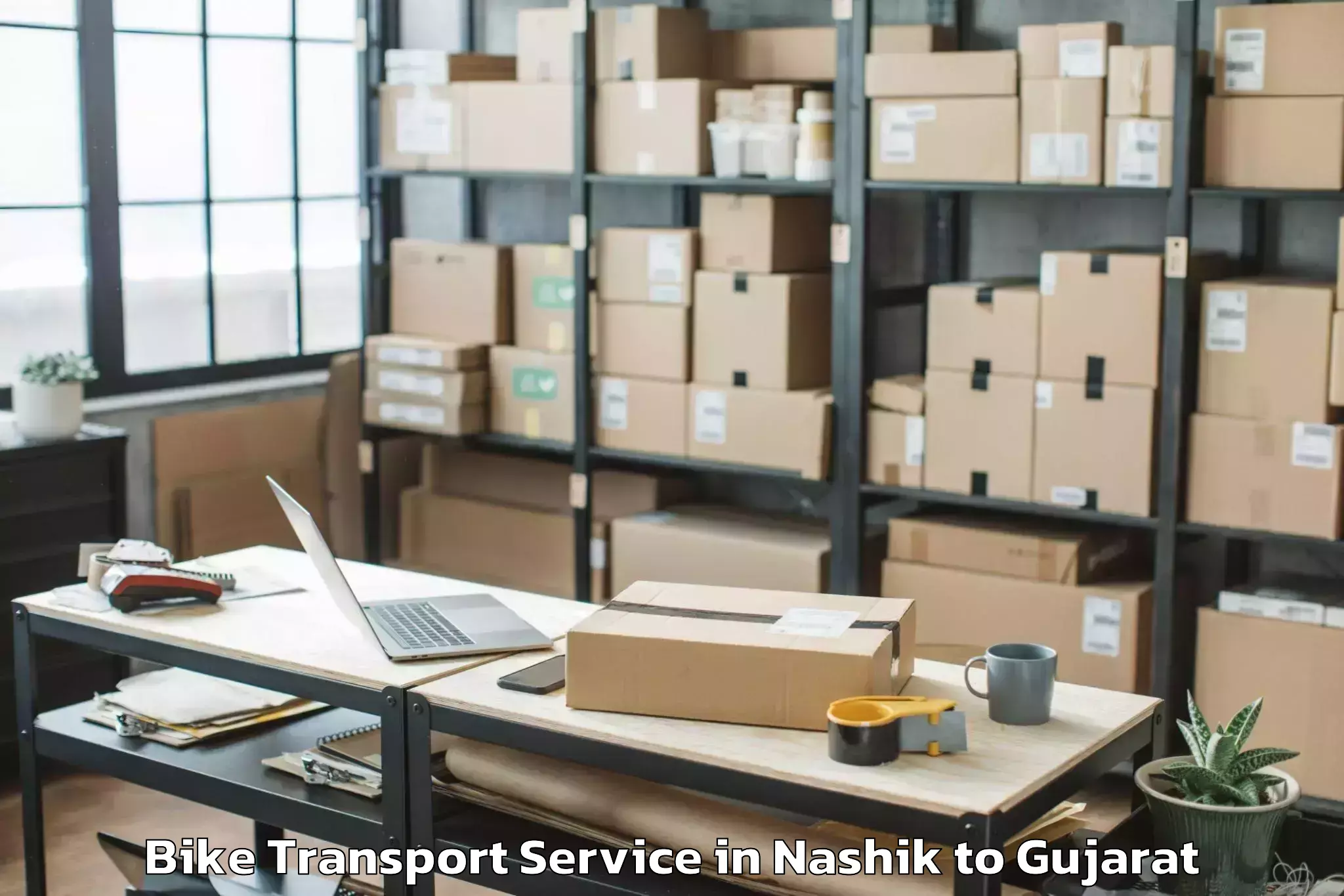 Book Nashik to Waghodia Bike Transport Online